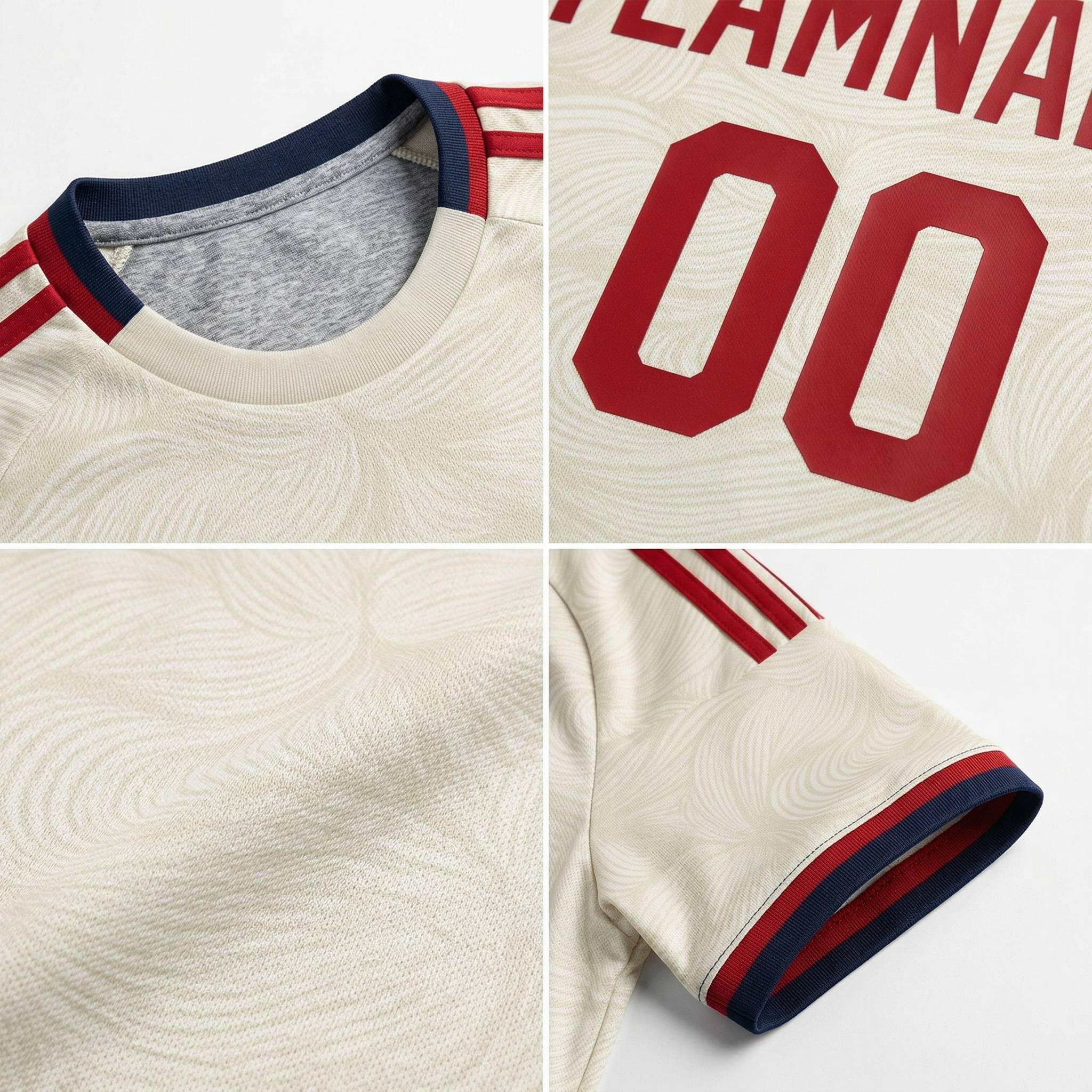 Custom White & Red/Navy Custom Soccer Jersey