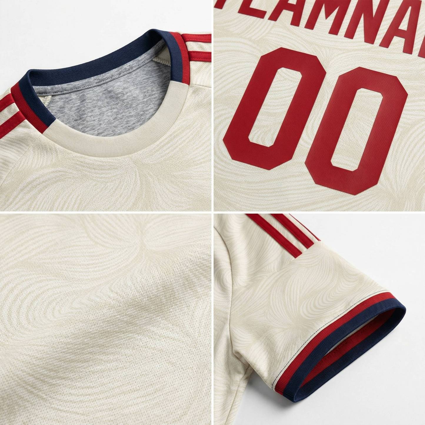 Custom White & Red/Navy Custom Soccer Jersey