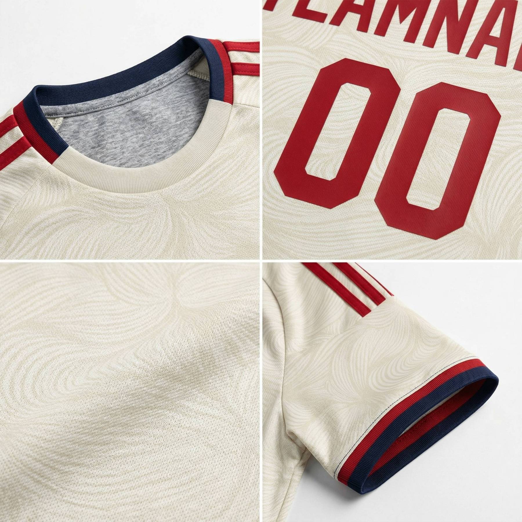 Custom White & Red/Navy Custom Soccer Jersey
