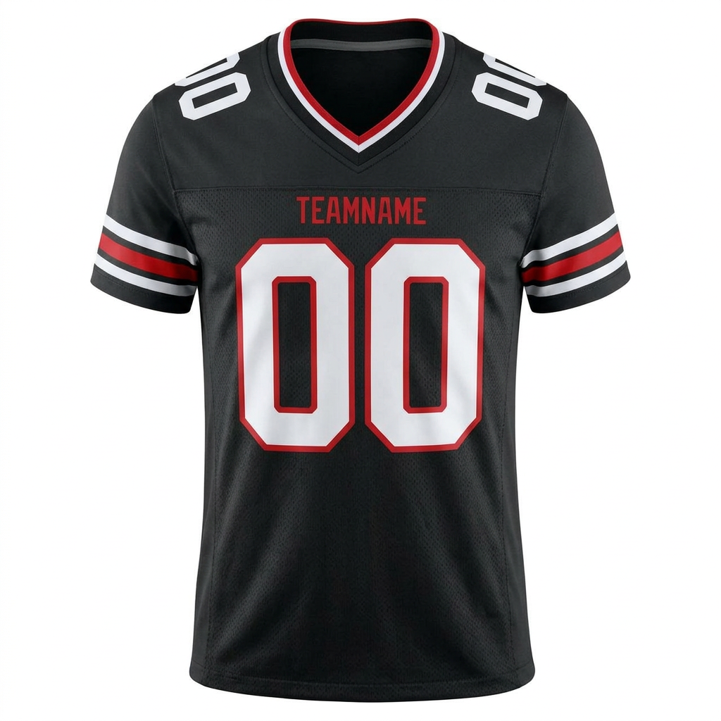 Custom Black & White/Red Football Jersey