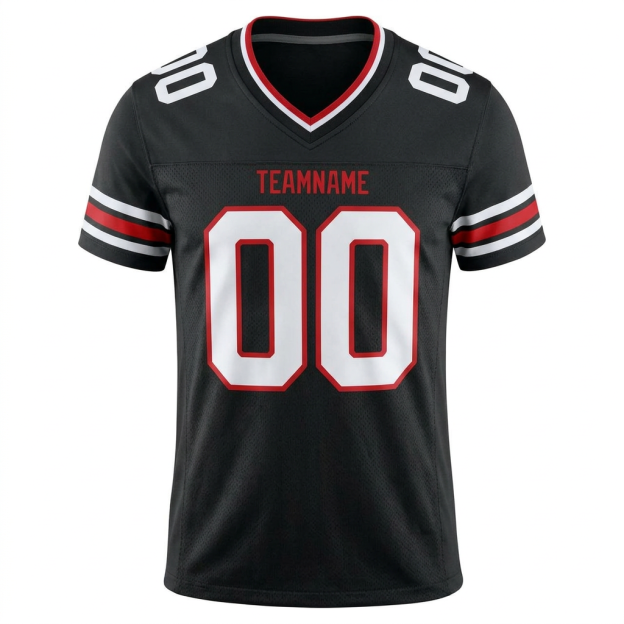 Custom Black & White/Red Football Jersey