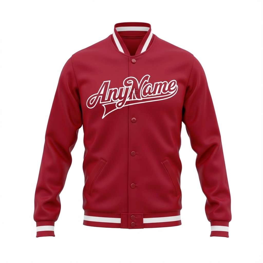 Custom Red & White Full-Snap Fleece Jacket