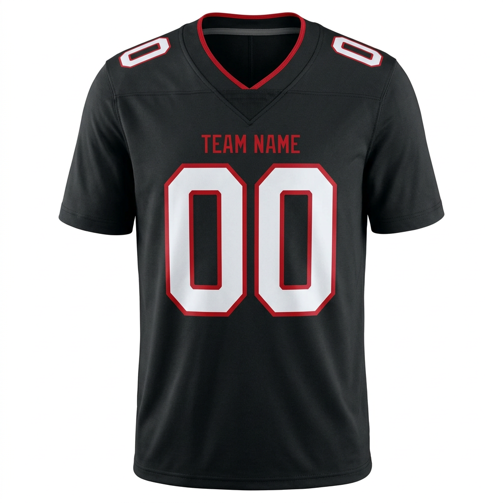 Custom Black & White/Red Football Jersey