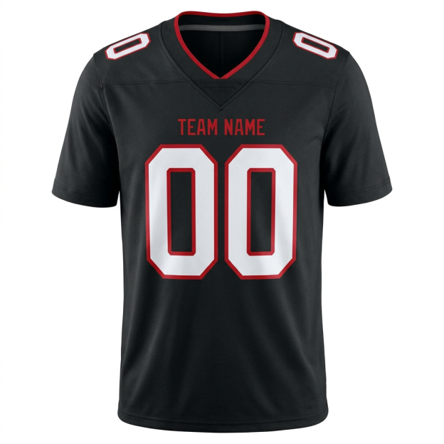 Custom Black & White/Red Football Jersey
