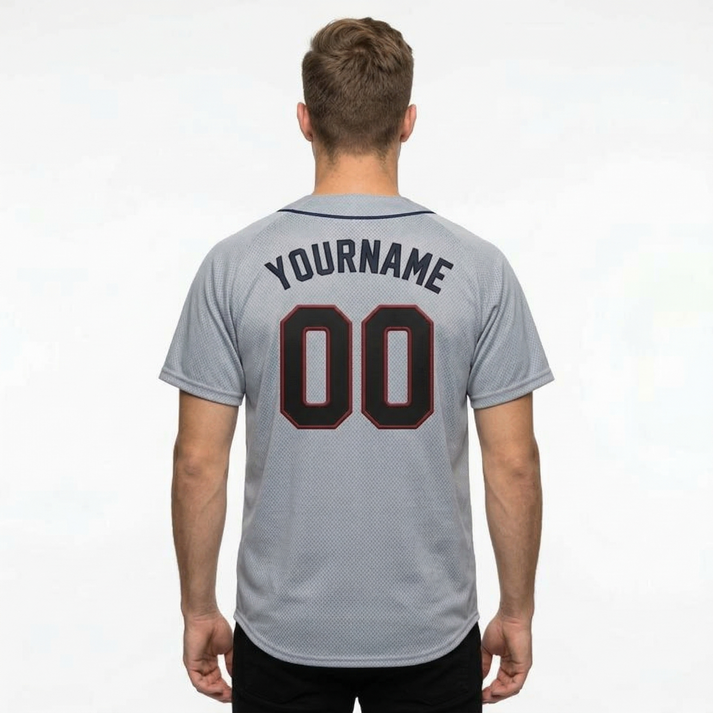 Custom Grey & Red/Black Classic Fashion Baseball Jersey