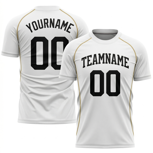 Custom White & Black Custom Soccer Jersey
