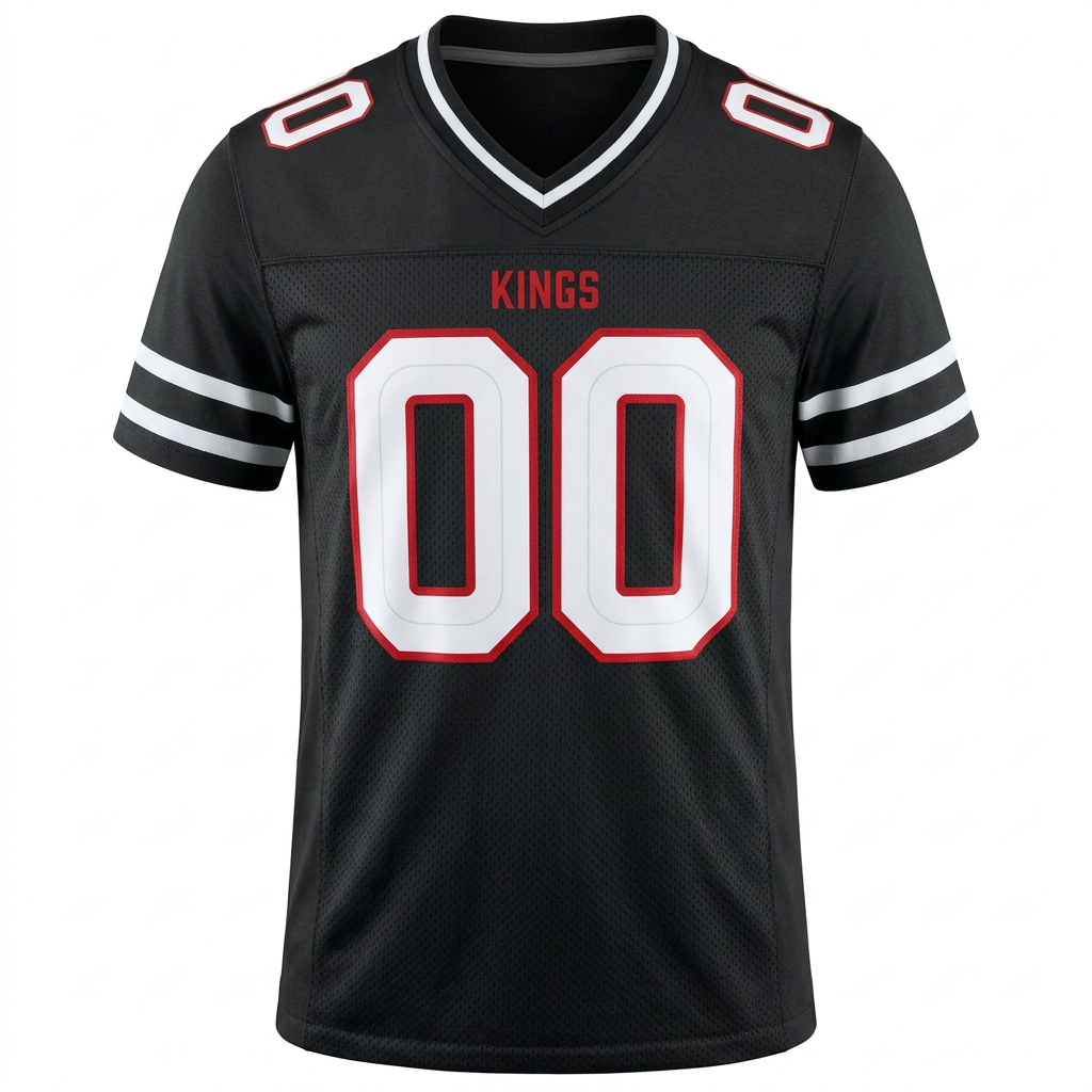 Custom Black & White/Red Football Jersey