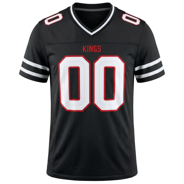 Custom Black & White/Red Football Jersey