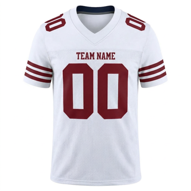 Custom White & Red Football Jersey