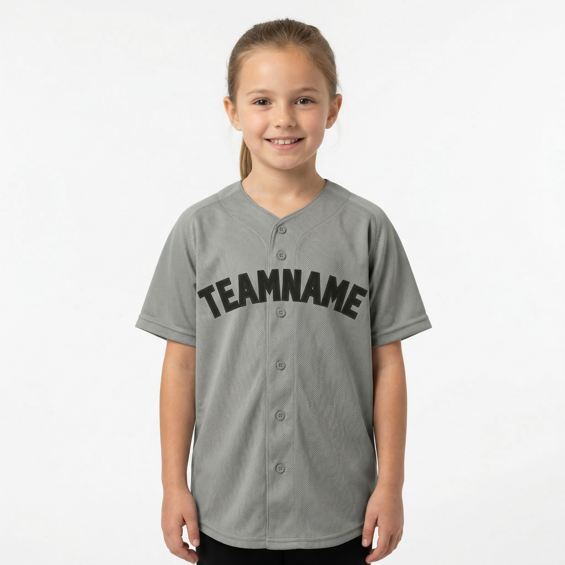 Custom Grey & Navy Blue Classic Fashion Baseball Jersey