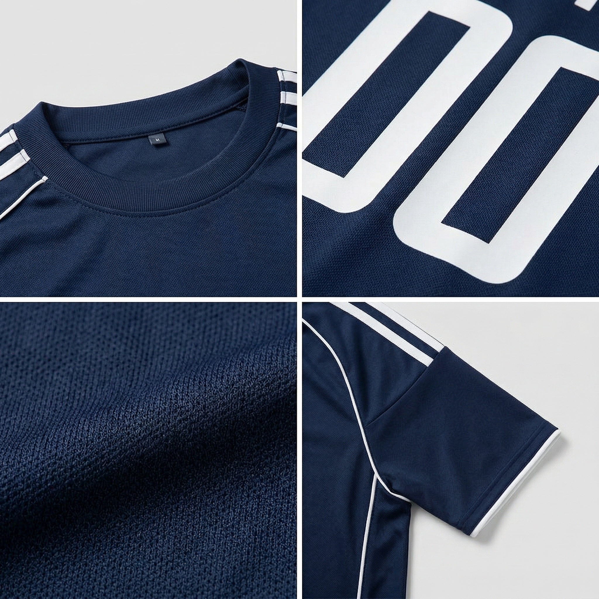 Custom Navy Blue & White Custom Soccer Jersey