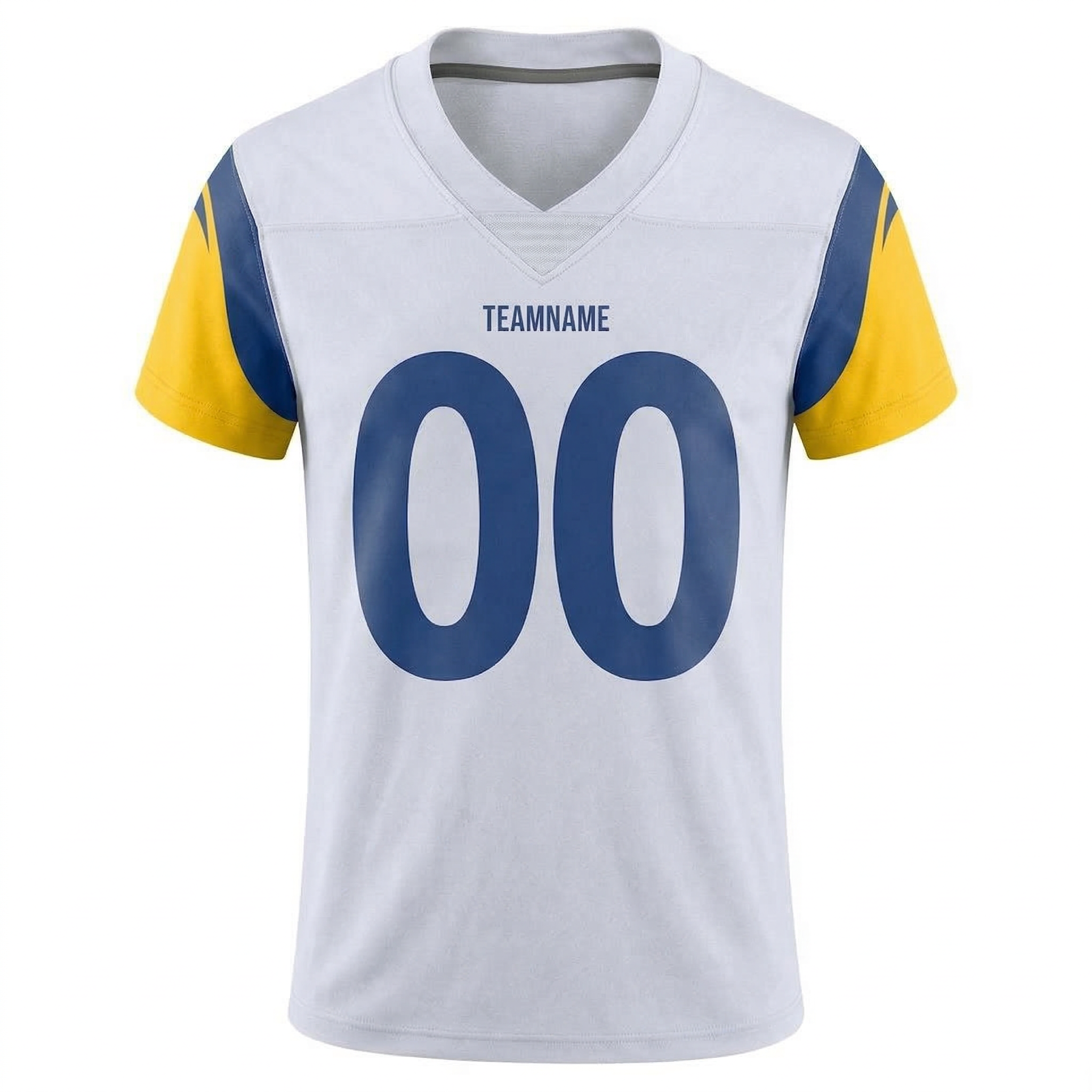 Custom White & Royal/Gold Football Jersey