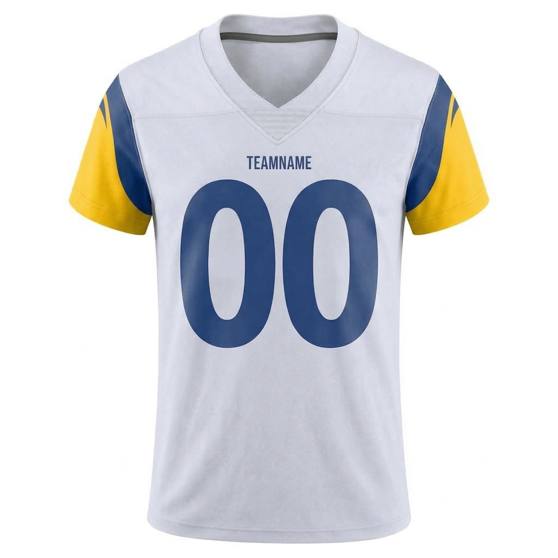 Custom White & Royal/Gold Football Jersey