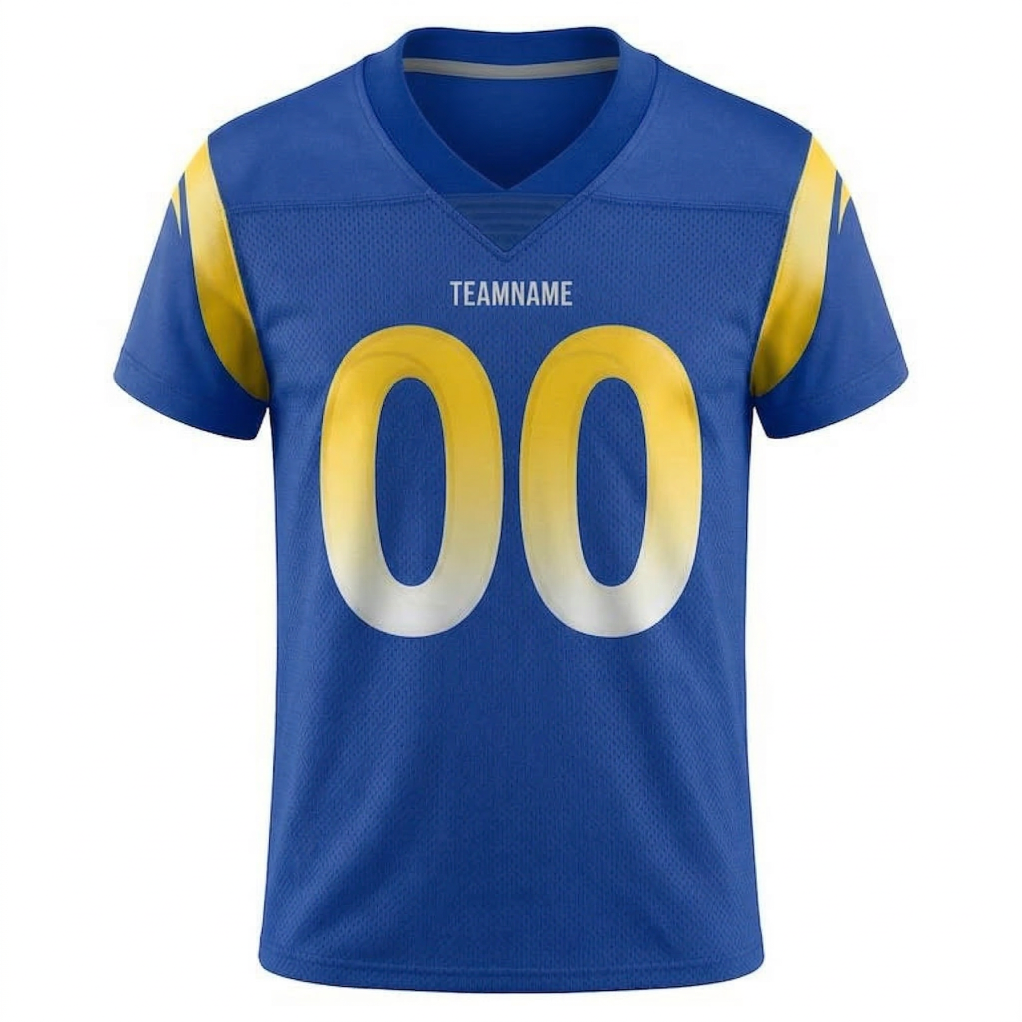 Custom Royal & White/Gold Football Jersey