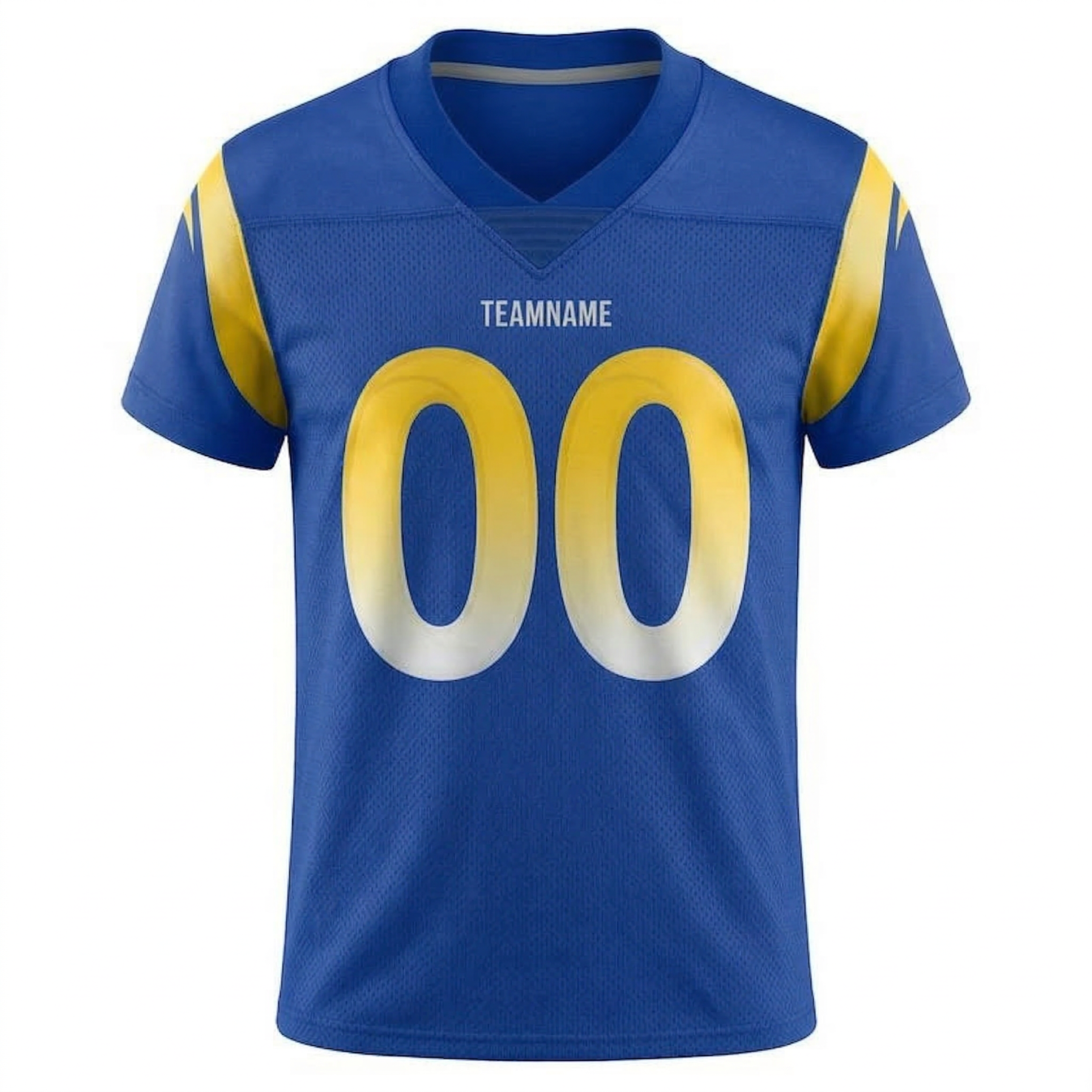 Custom Royal & White/Gold Football Jersey