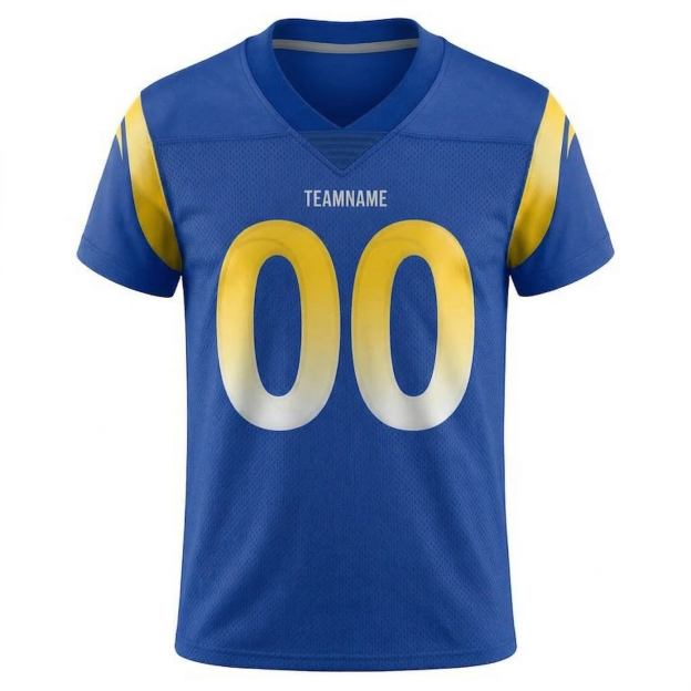Custom Royal & White/Gold Football Jersey