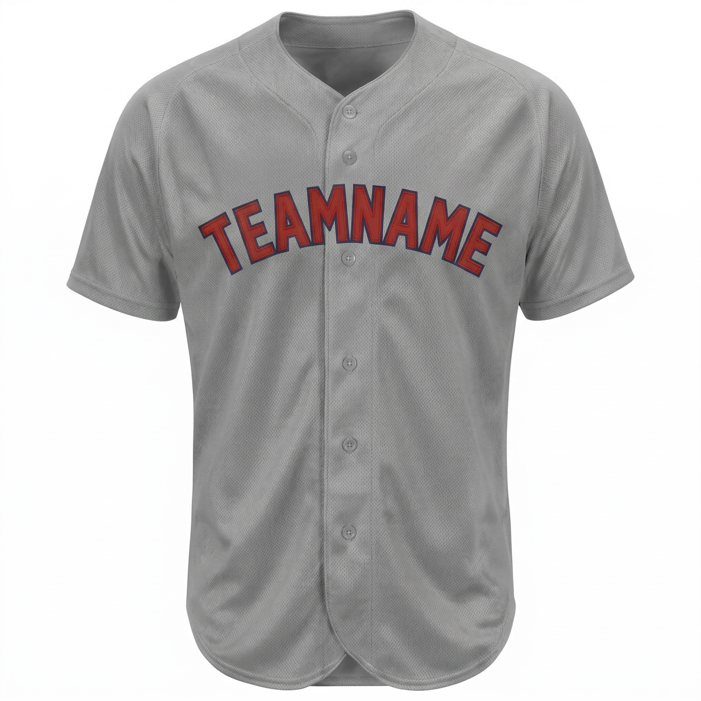 Custom Grey & Red/Navy Classic Fashion Baseball Jersey