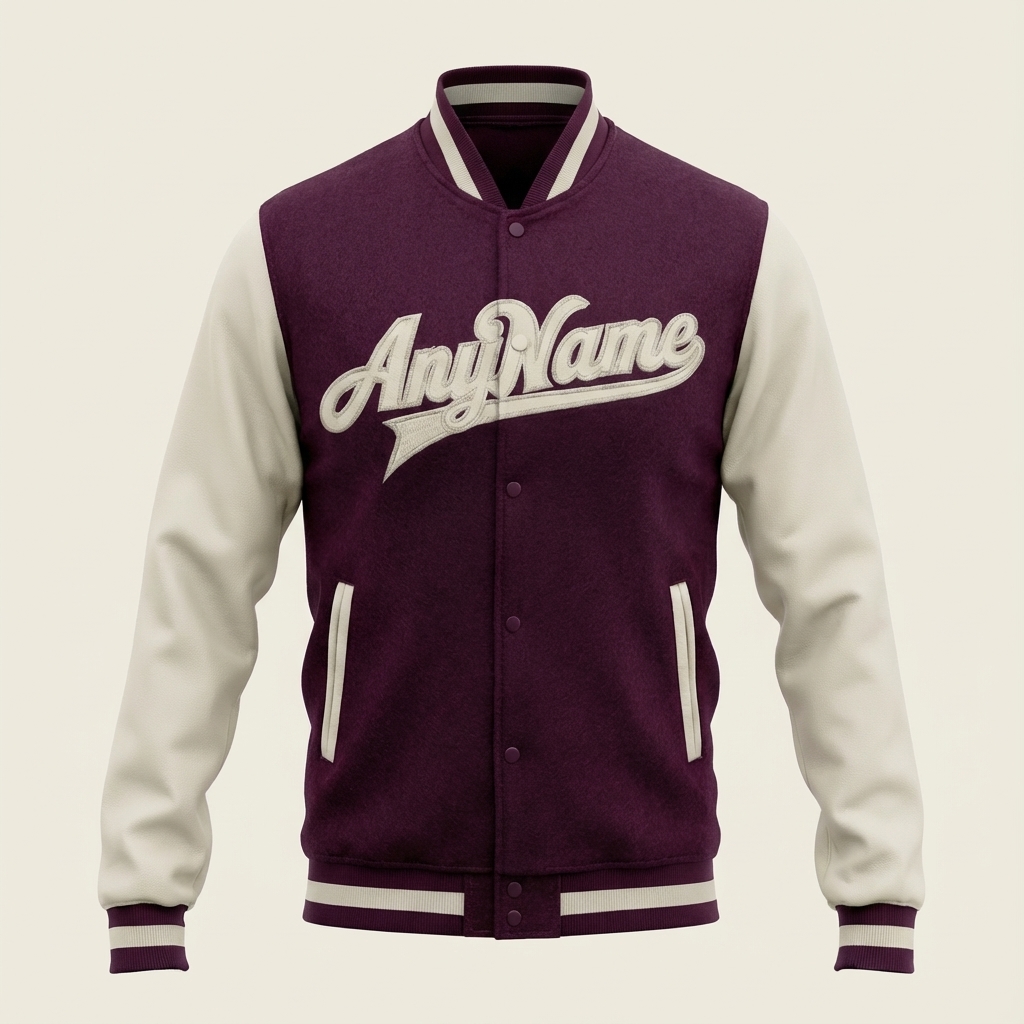Custom Purple & White Full-Snap Raglan Sleeve Fleece Jacket