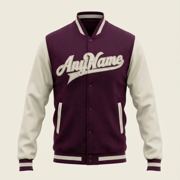 Custom Purple & White Full-Snap Raglan Sleeve Fleece Jacket