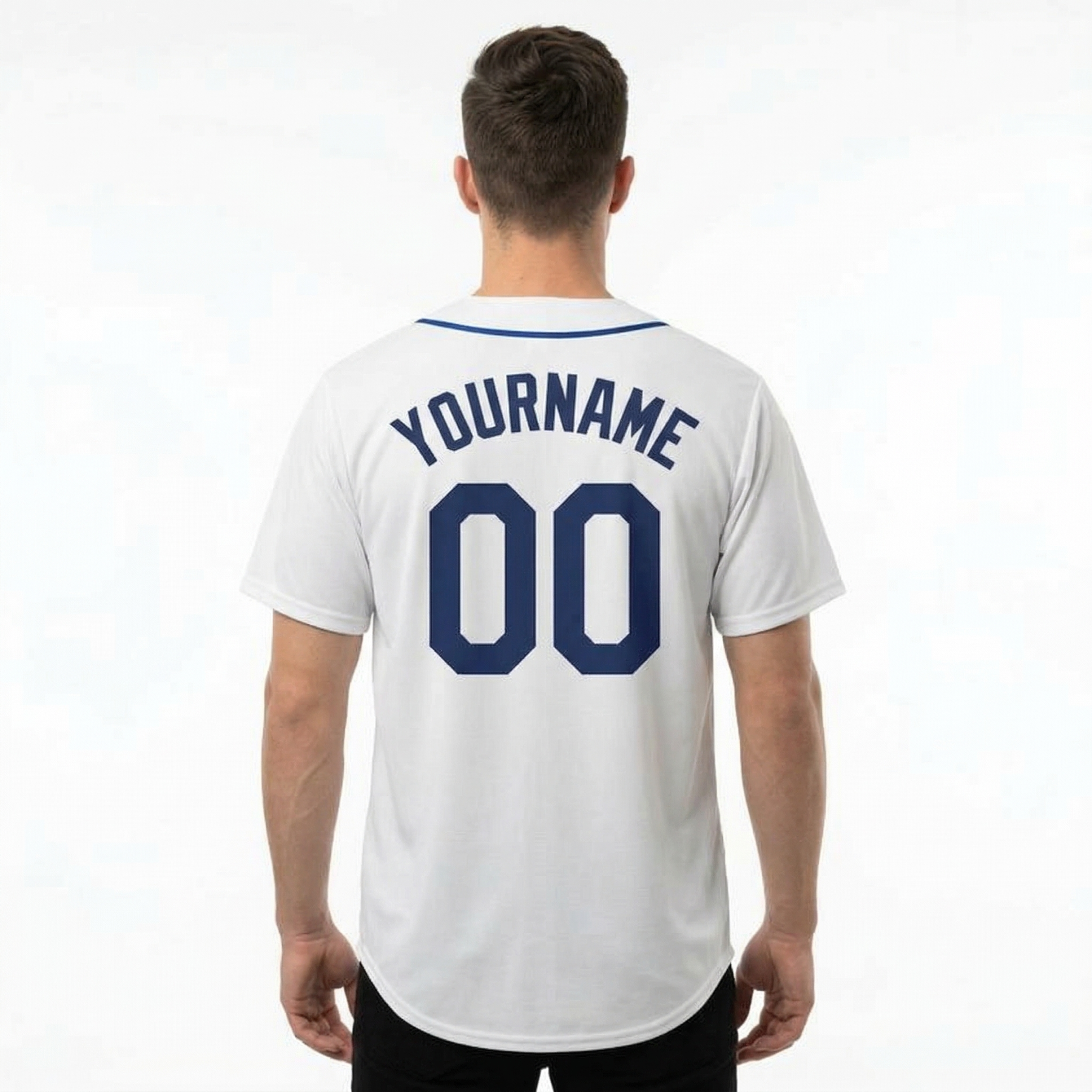 Custom White & Royal Classic Fashion Baseball Jersey