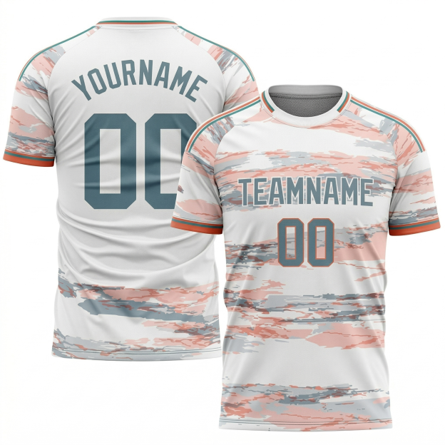 Custom Pink & White/Grey Custom Soccer Jersey