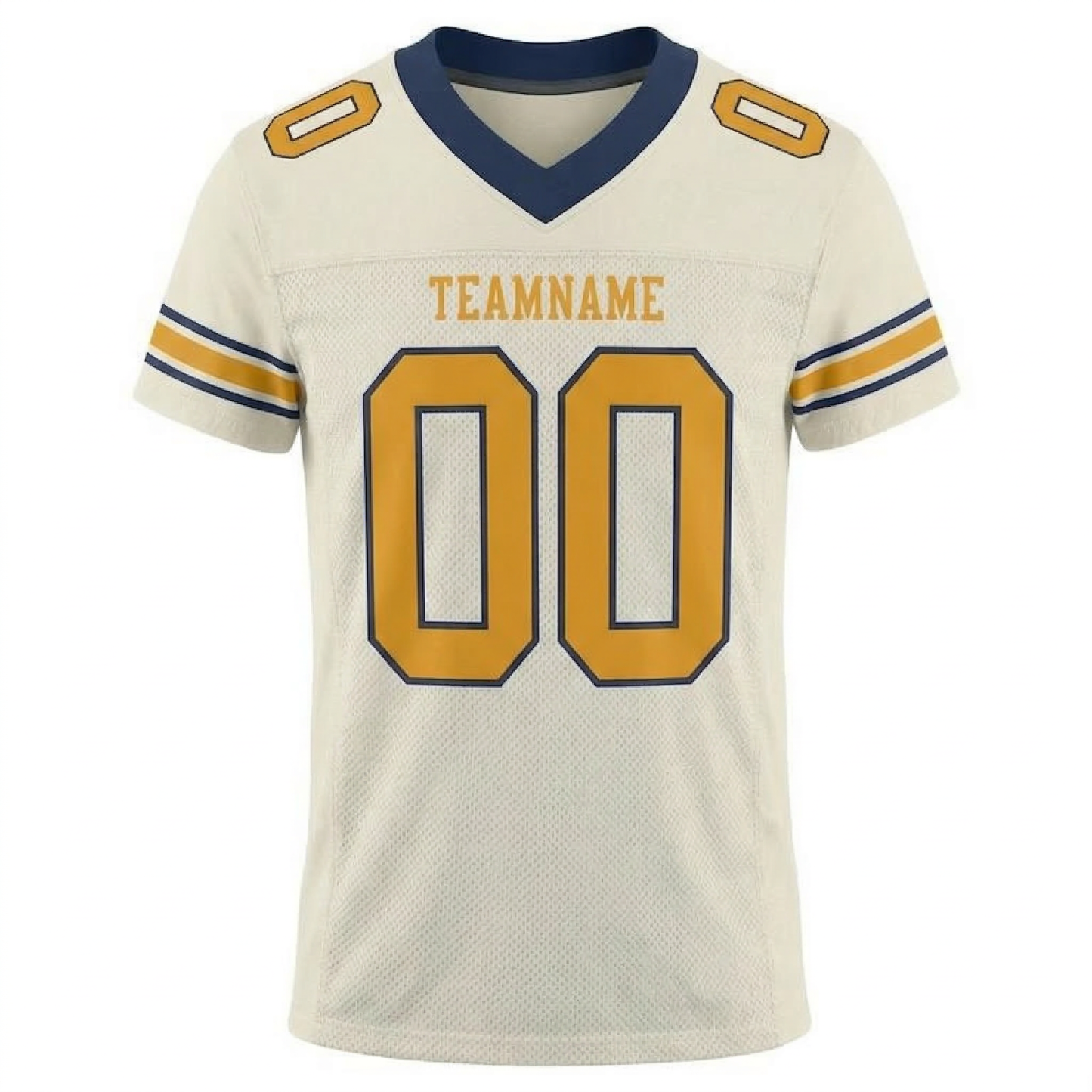 Custom Cream & Gold/Navy Football Jersey