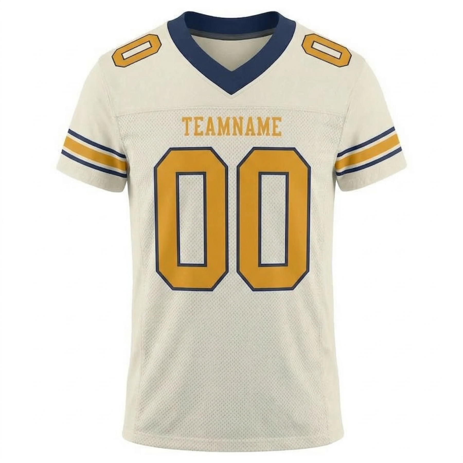 Custom Cream & Gold/Navy Football Jersey