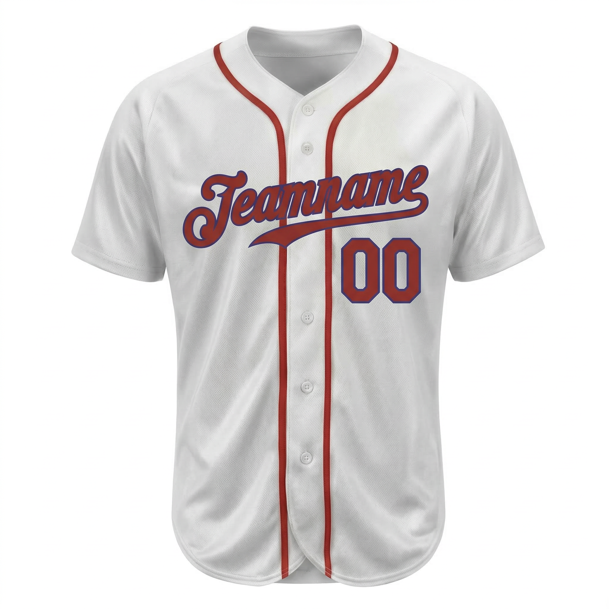 Custom White & Red/Navy Classic Fashion Baseball Jersey