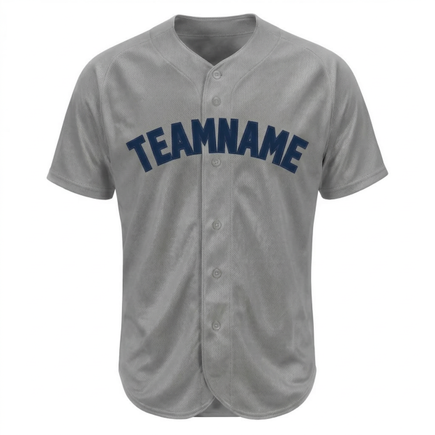 Custom Grey & Royal Blue Classic Fashion Baseball Jersey