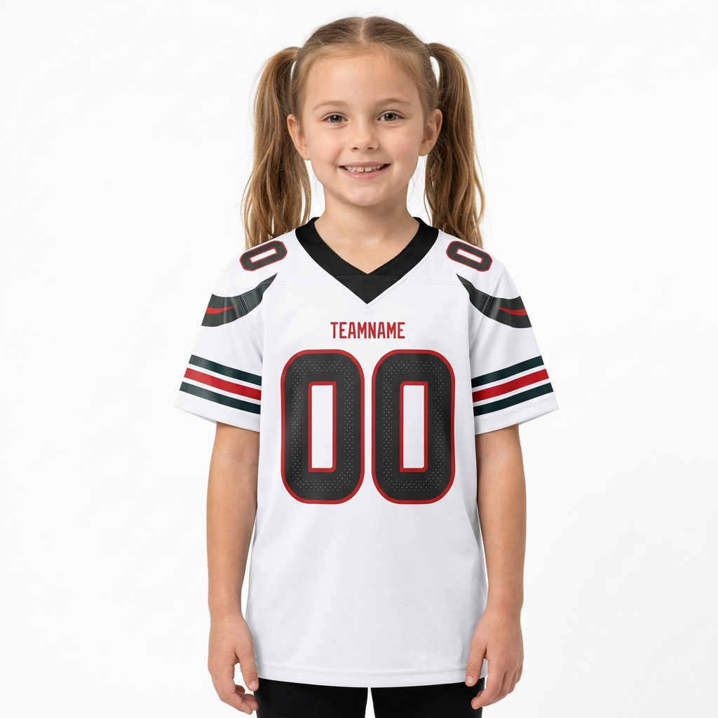 Custom White & Black/Red Football Jersey