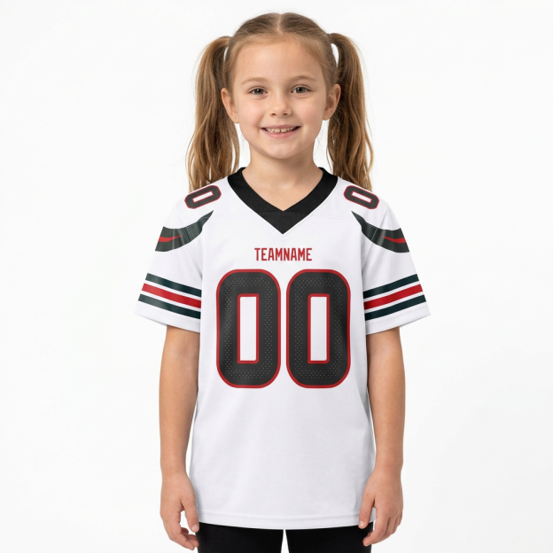 Custom White & Black/Red Football Jersey