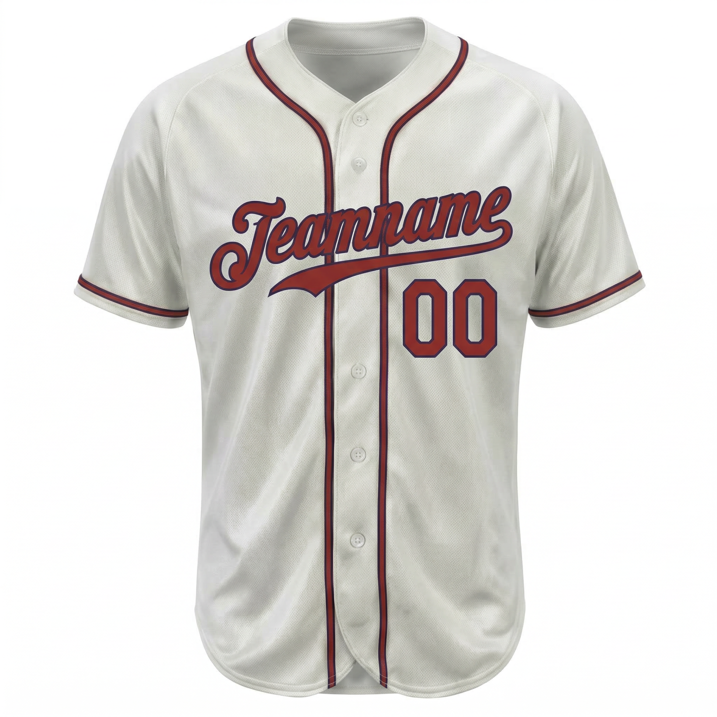 Custom White & Red/Navy Classic Fashion Baseball Jersey
