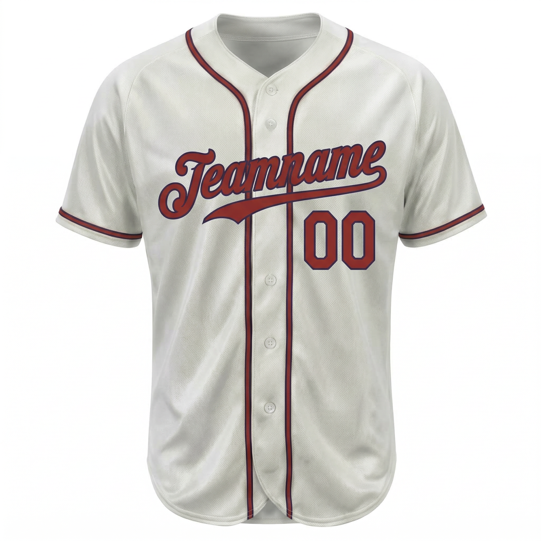 Custom White & Red/Navy Classic Fashion Baseball Jersey