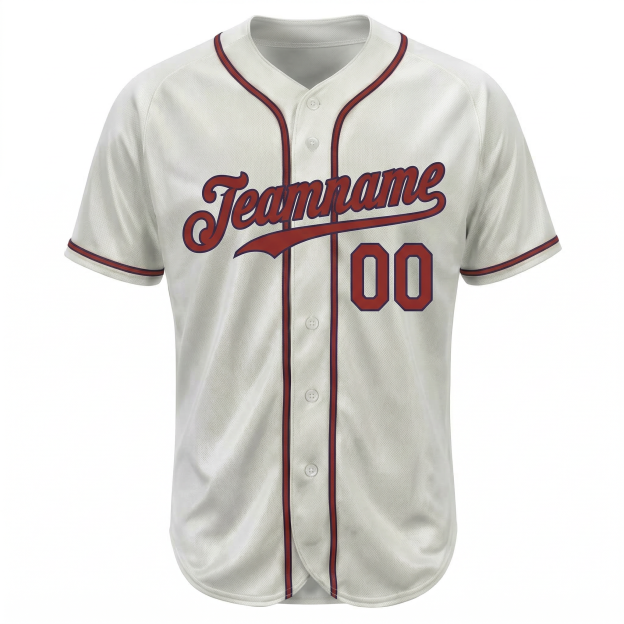 Custom White & Red/Navy Classic Fashion Baseball Jersey