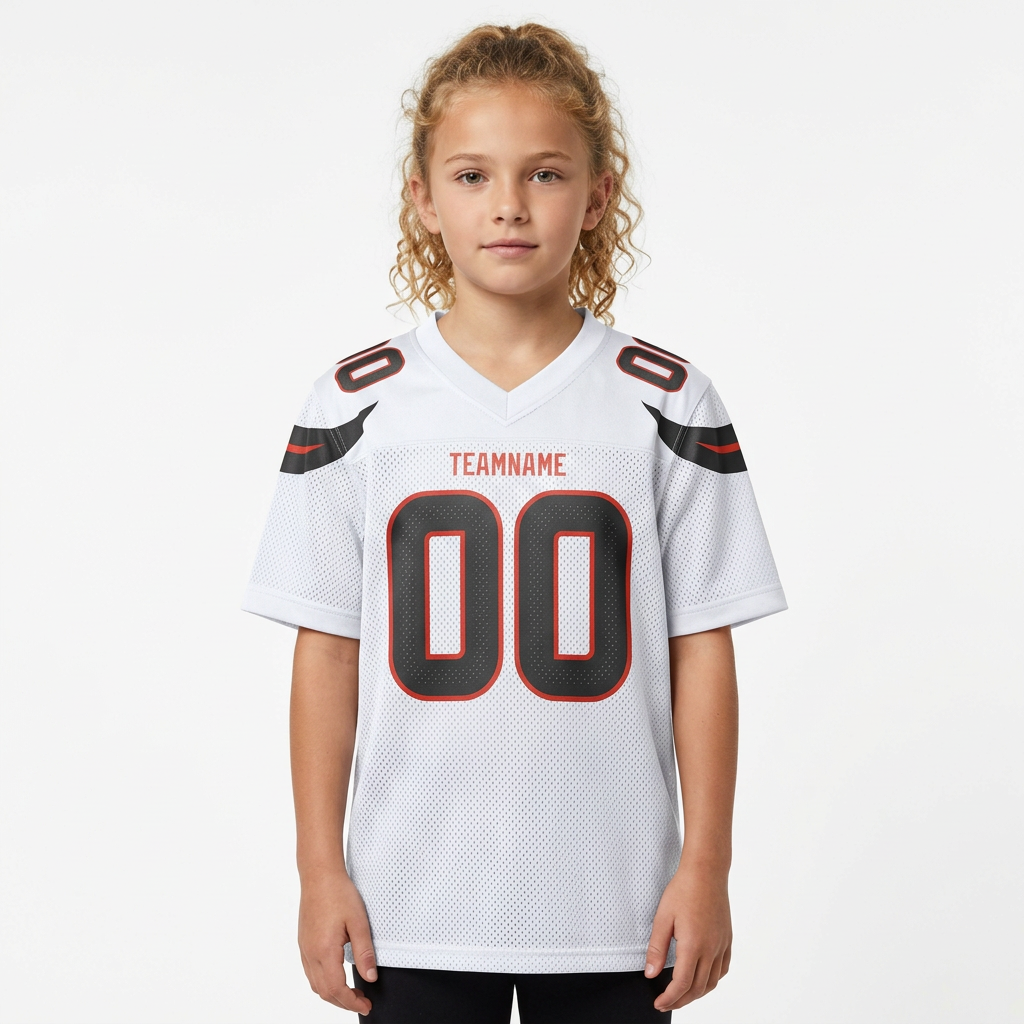 Custom White & Black/Red Football Jersey