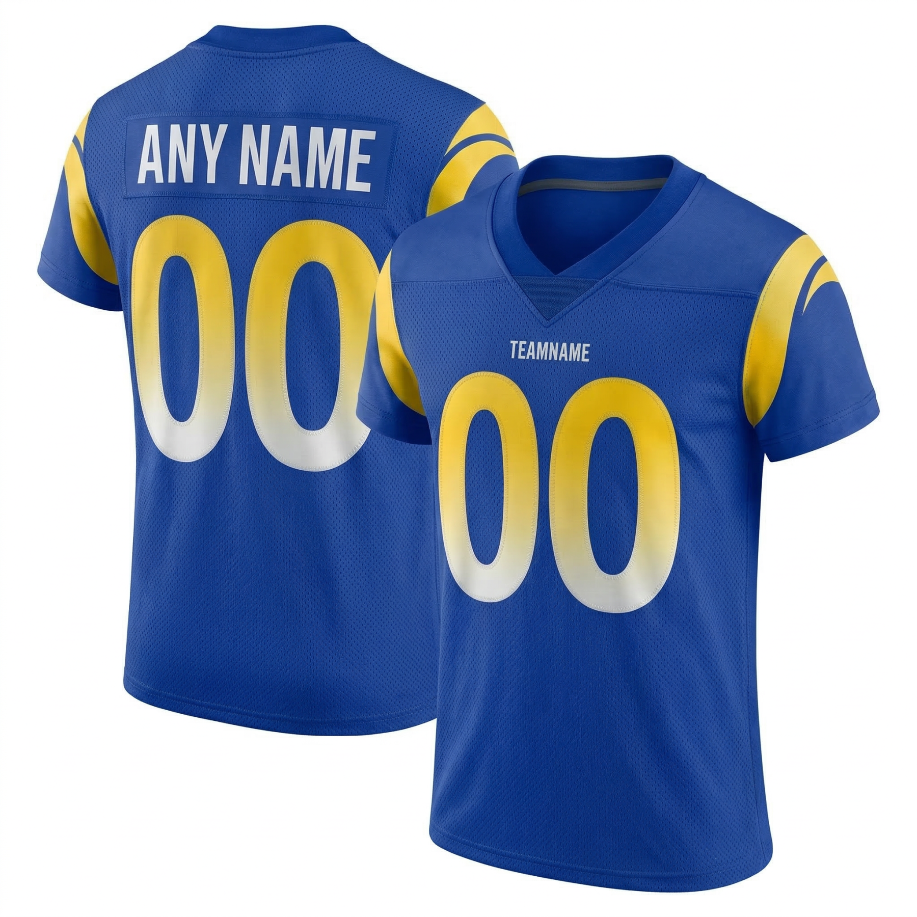 Custom Royal & White/Gold Football Jersey