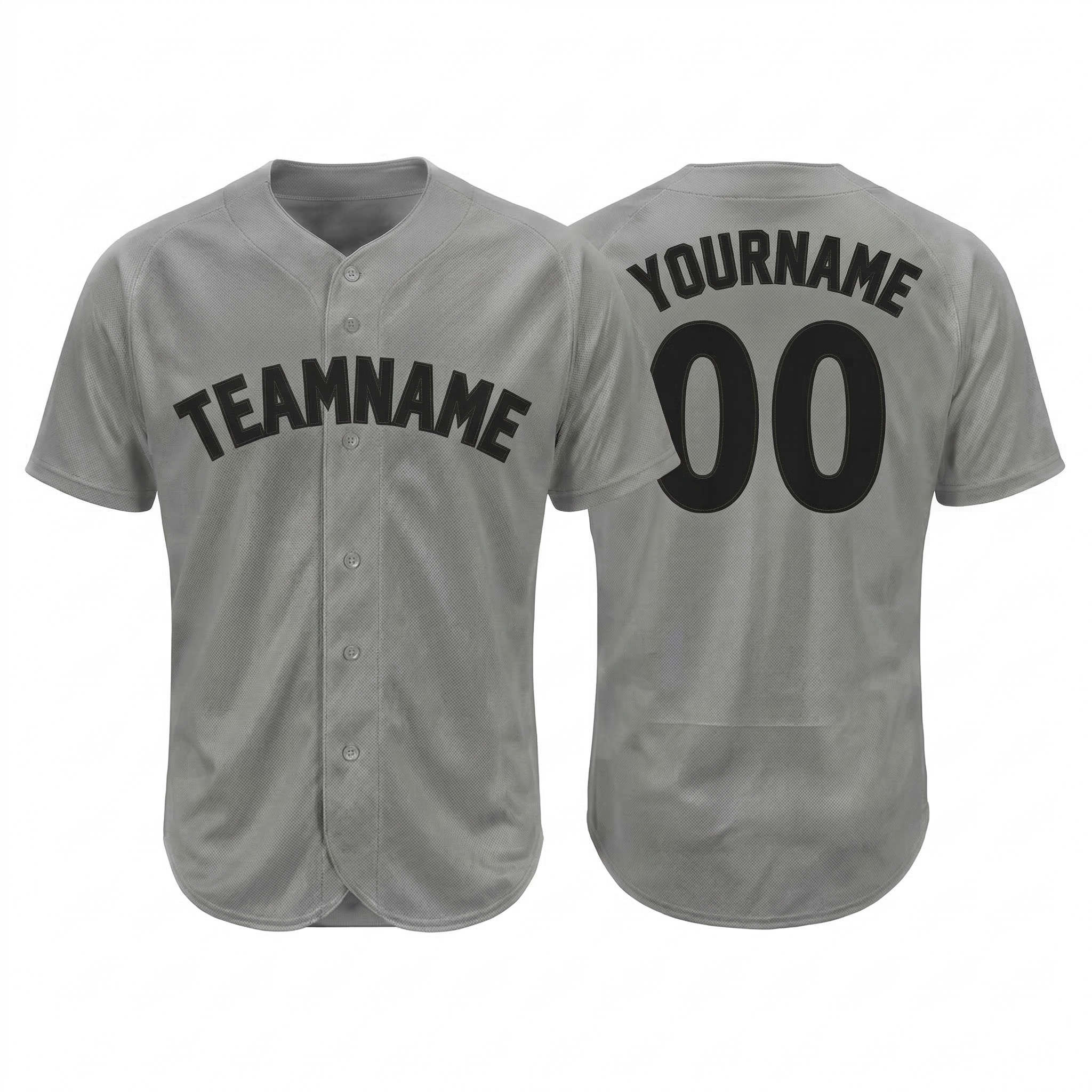 Custom Grey & Navy Blue Classic Fashion Baseball Jersey