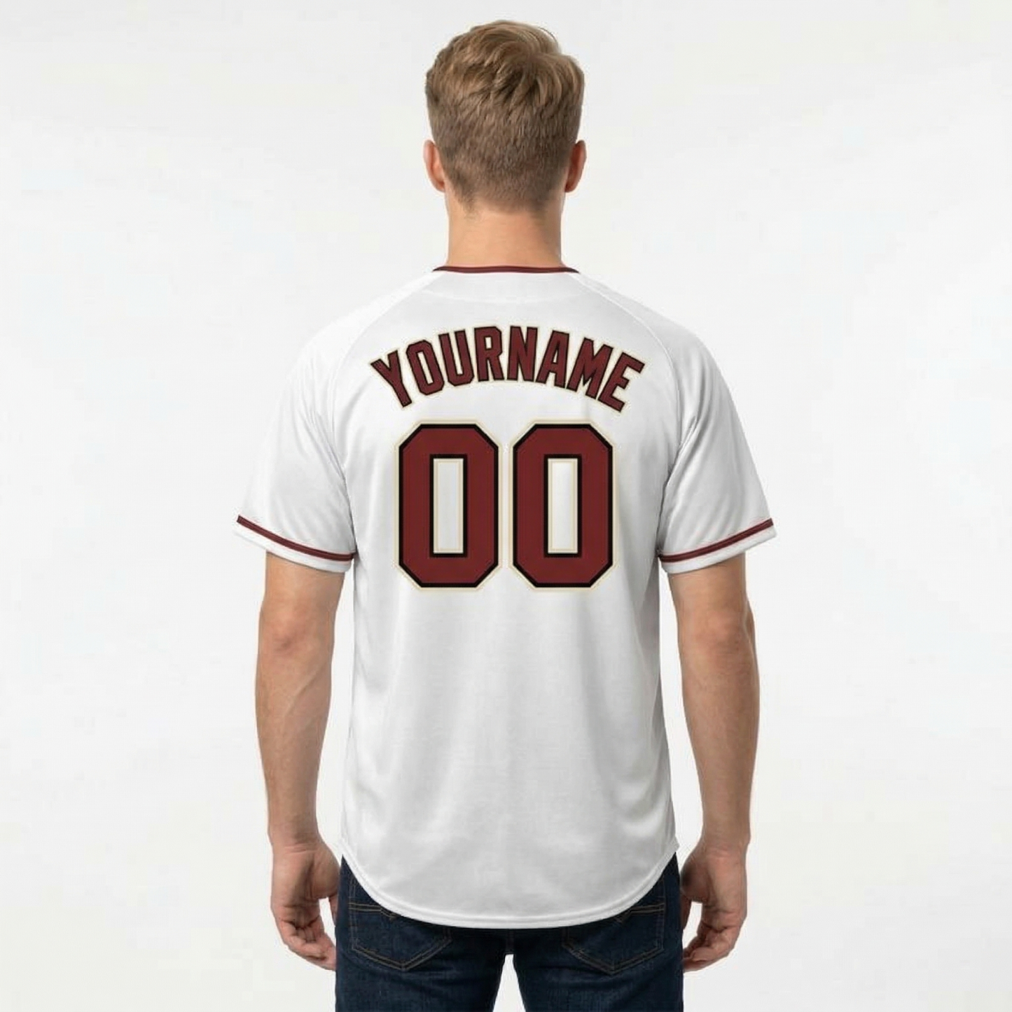 Custom White & Red/Black Classic Fashion Baseball Jersey