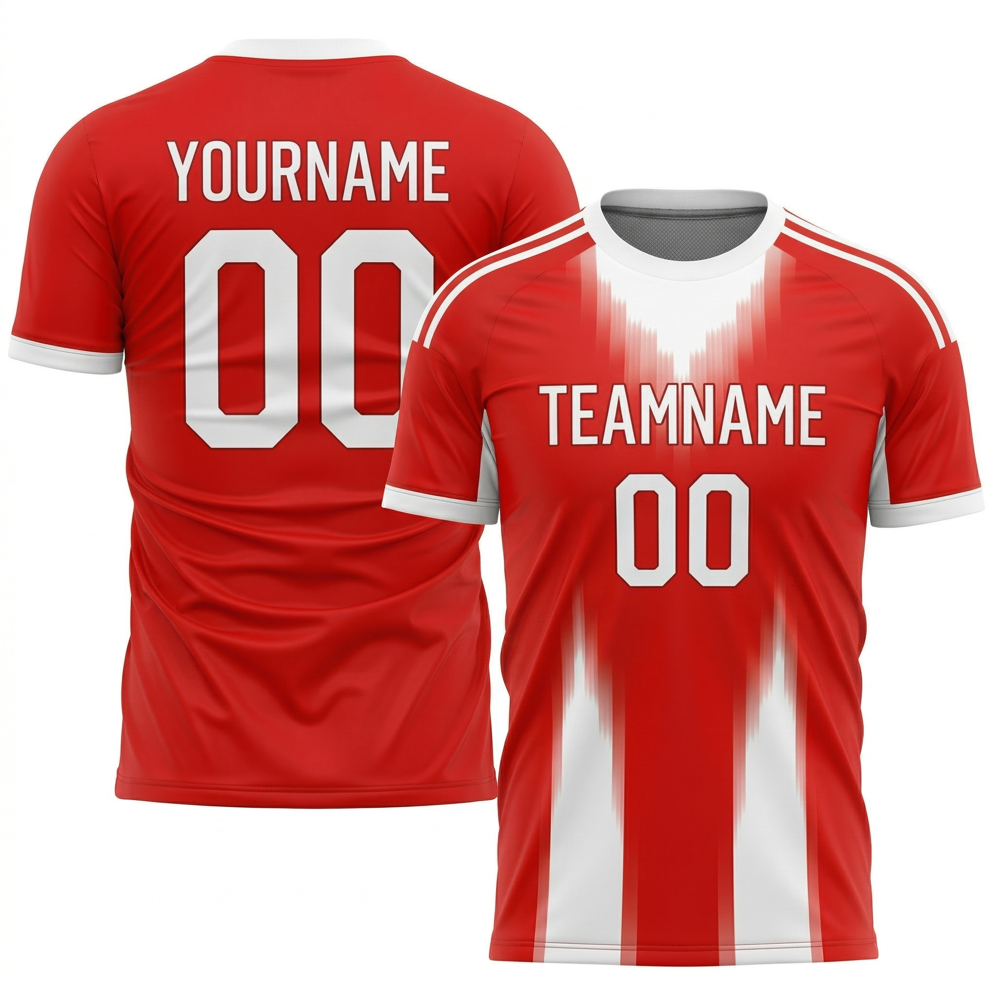Custom Red & White Custom Soccer Jersey