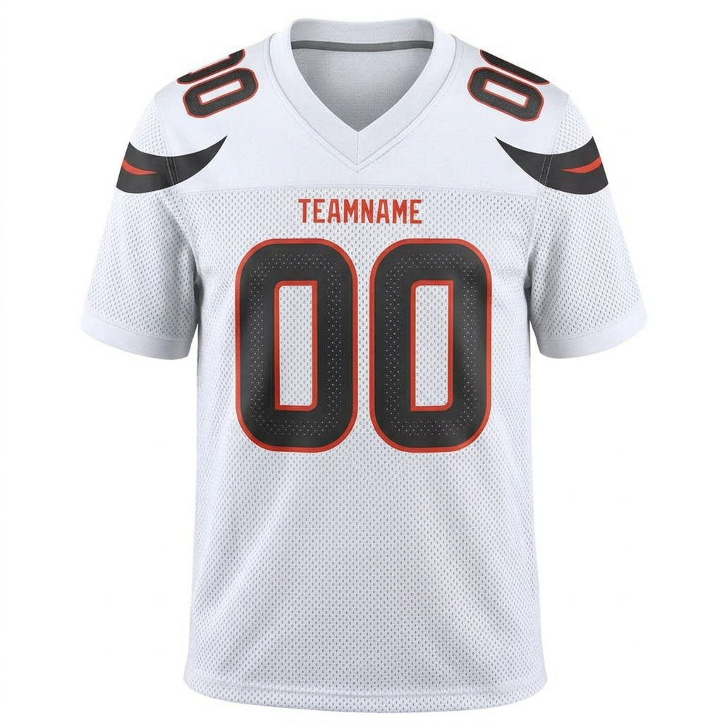 Custom White & Black/Red Football Jersey