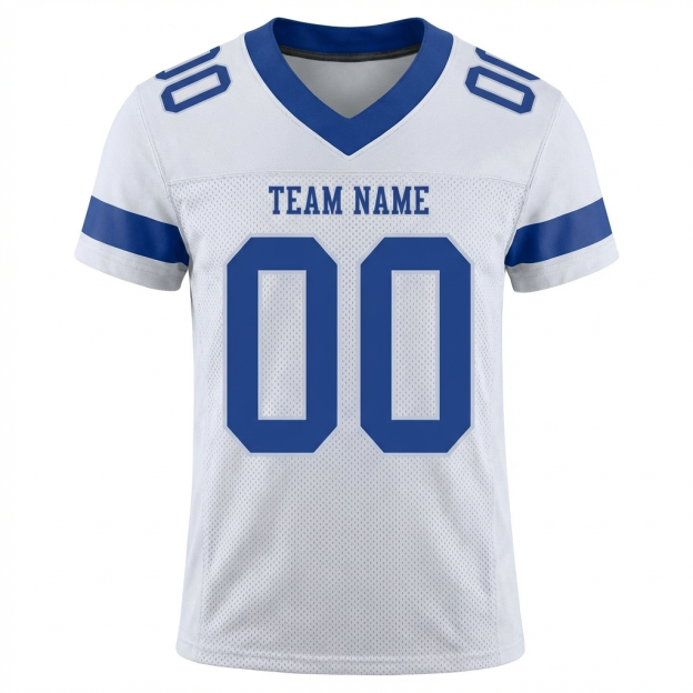 Custom White & Blue Football Jersey
