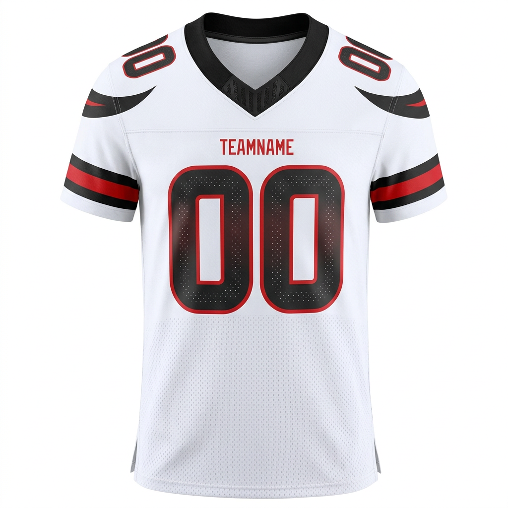 Custom White & Black/Red Football Jersey