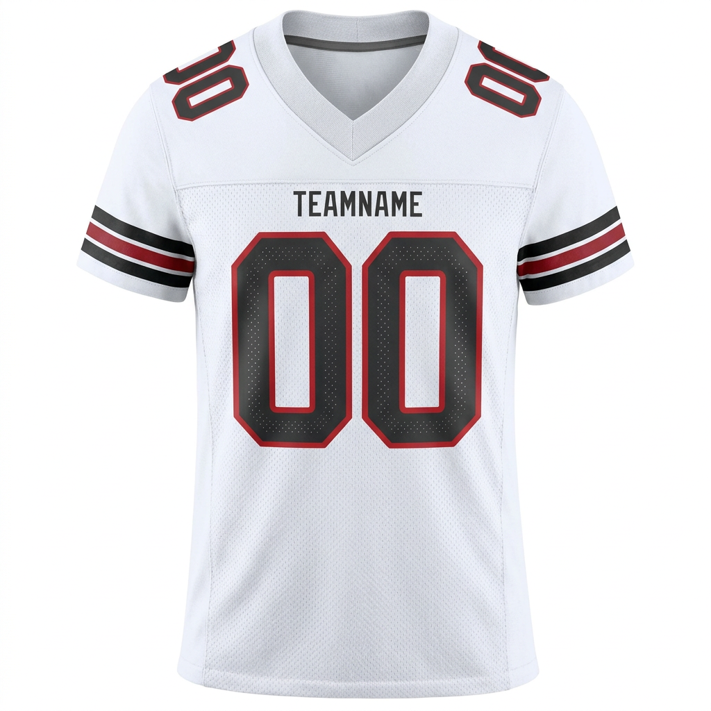 Custom White & Black/Red Football Jersey