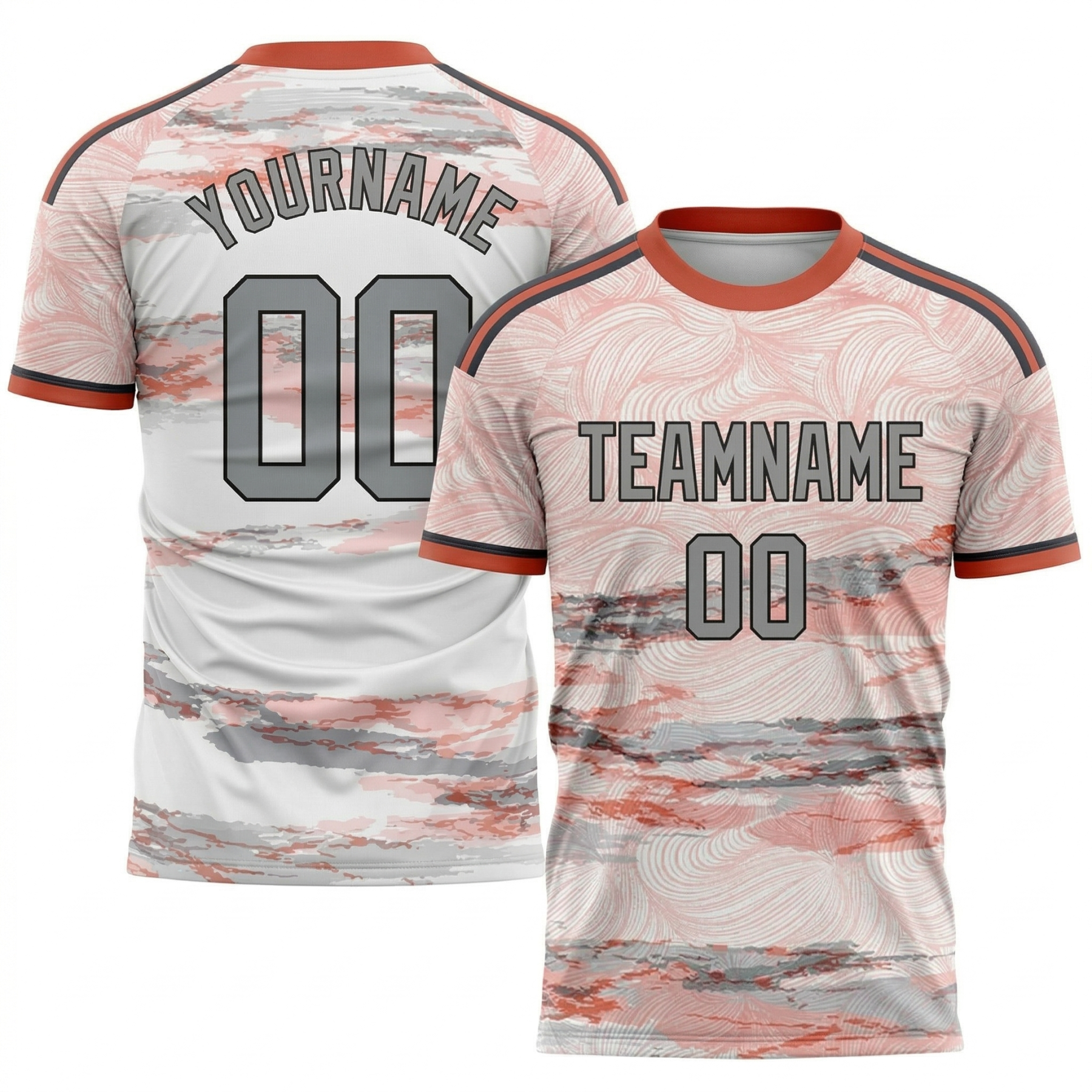Custom Pink & White/Grey Custom Soccer Jersey