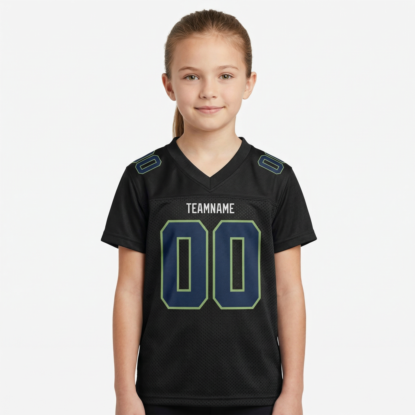 Custom Black & Royal/Green Football Jersey