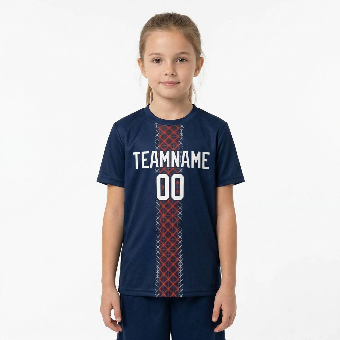 Custom Navy & White/Red Custom Soccer Jersey