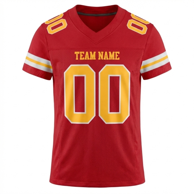 Custom Red & Gold/White Football Jersey