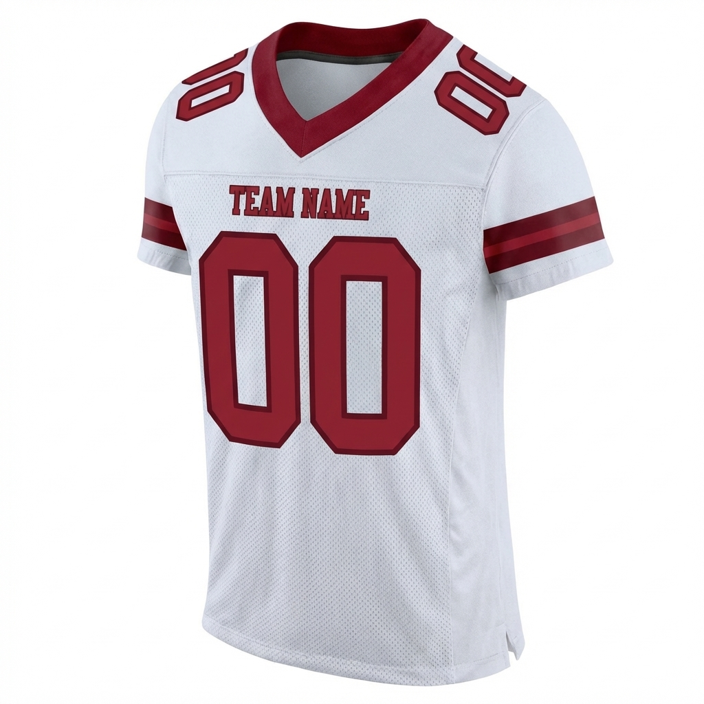 Custom White & Burgundy Football Jersey