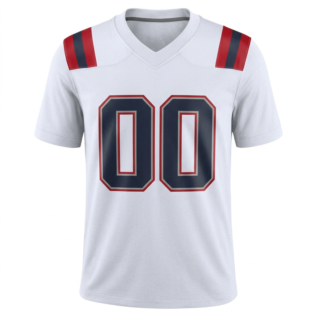 Custom White & Navy/Red Football Jersey