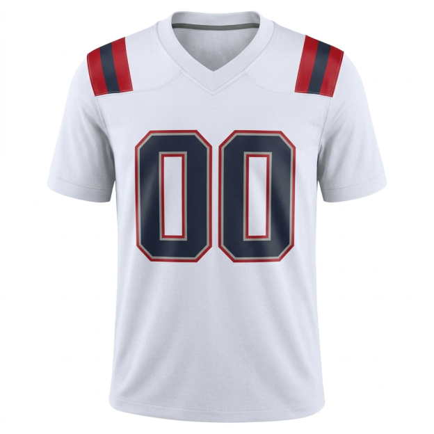 Custom White & Navy/Red Football Jersey